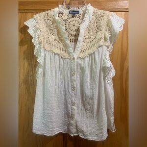 Democracy cotton/crochet top!